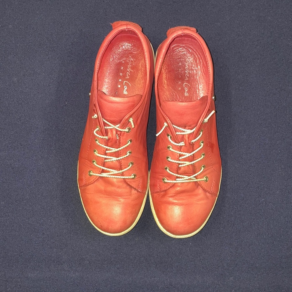Andrea Conti Hot Pink Leather Sneaker- size 8